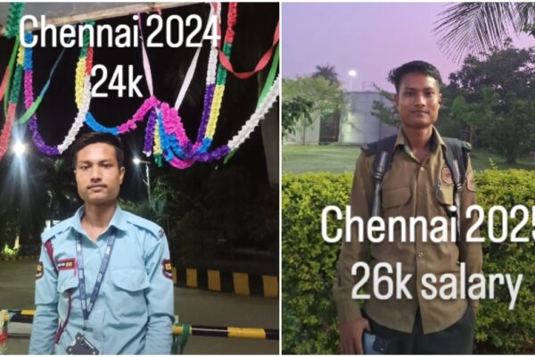 chennai security guard’s 5 year salary rise goes viral. internet questions