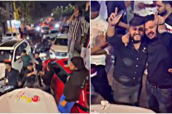 delhi traffic police responds after men block busy road with