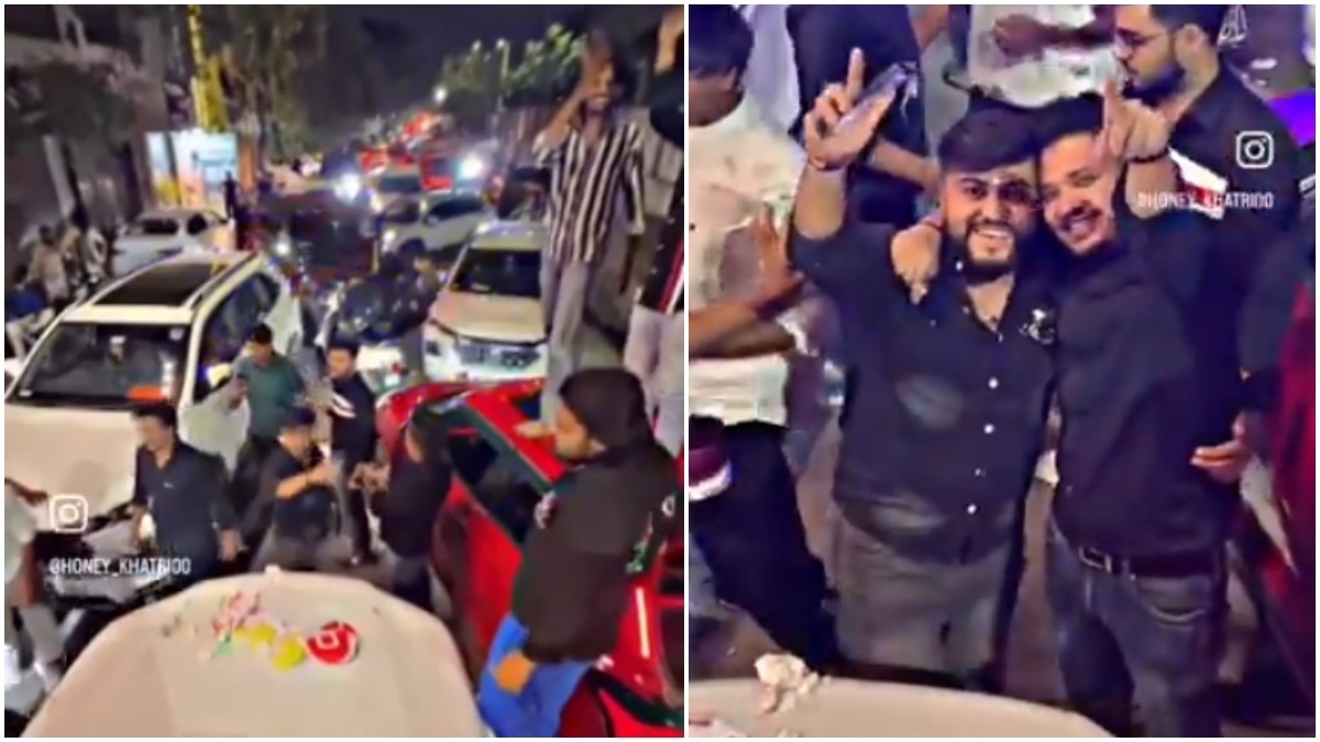 delhi traffic police responds after men block busy road with