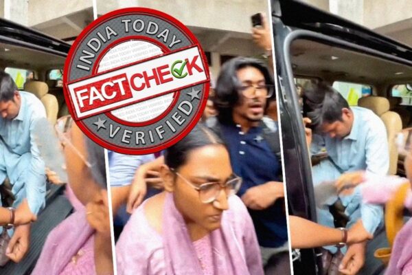 delhi university viral video fact check: woman beating man clip