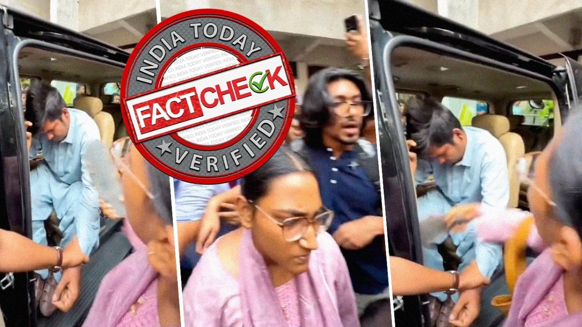 delhi university viral video fact check: woman beating man clip