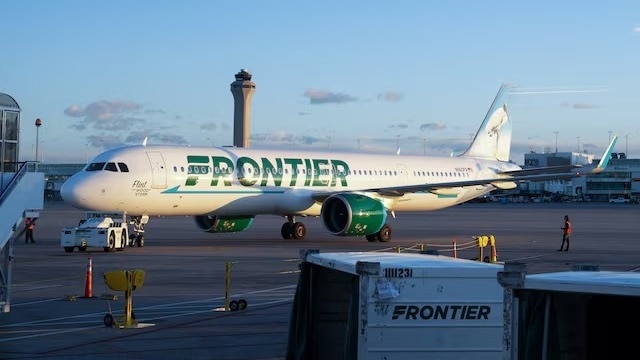 frontier airlines denver airport incident: us plane hits man during