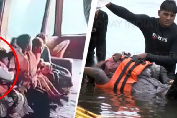 jabalpur cruise capsize: viral video shows mother in lifejacket clutching