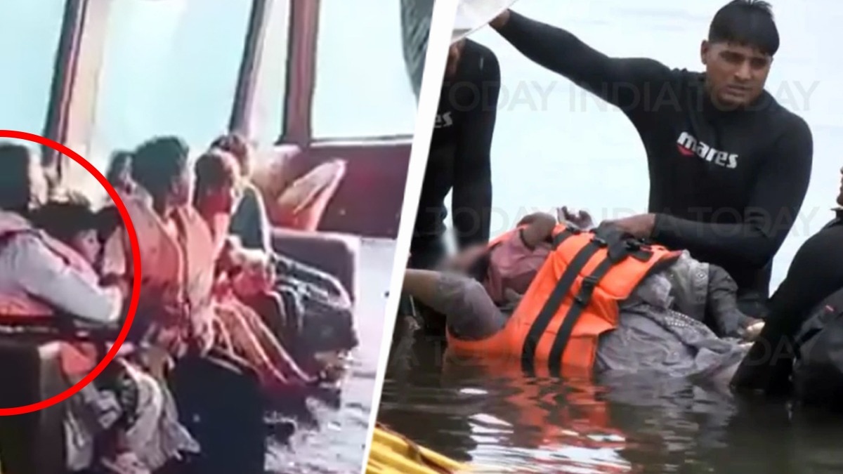 jabalpur cruise capsize: viral video shows mother in lifejacket clutching
