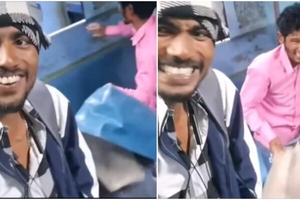 men rip off train seat covers for fun. viral video