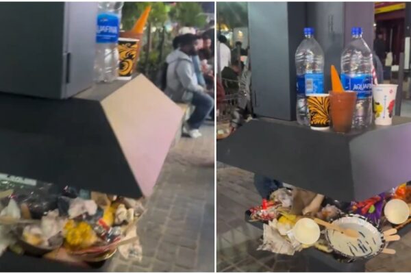 newly installed charging hub in manali turns into trash site