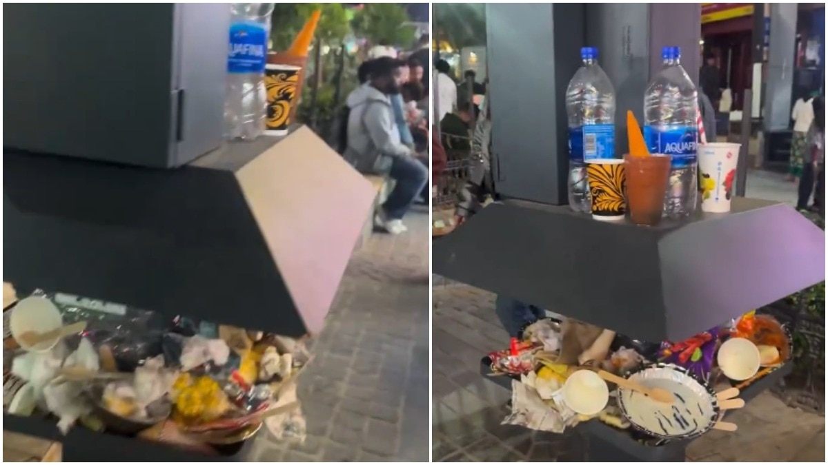 newly installed charging hub in manali turns into trash site