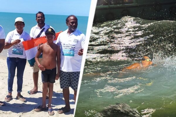 ranchi boy, 7, sets world record by swimming across palk