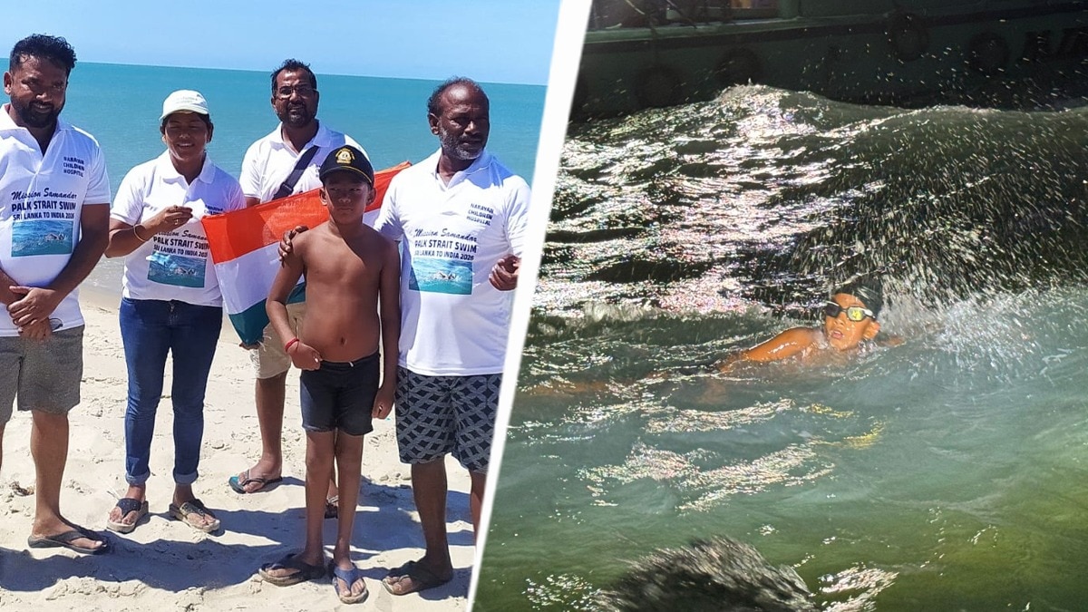 ranchi boy, 7, sets world record by swimming across palk