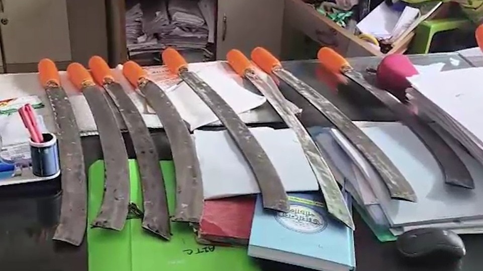 west bengal violence: machetes found in tmc leader